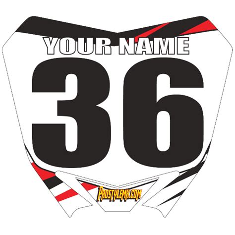 number plate decal mini  supersized pro style mx