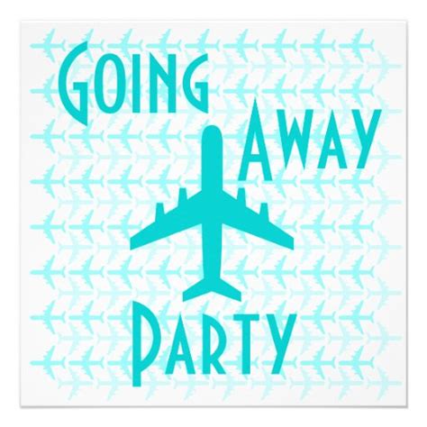 party invitation card plane teal zazzle