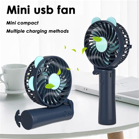 color green size large mini portable cooling fan handheld stand fan usb rechargeable office
