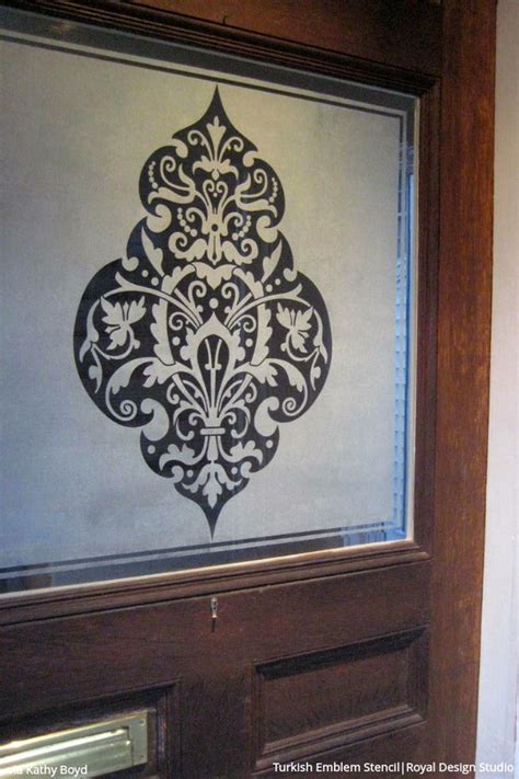 Diy Privacy Screens Made Pretty With Stencils Paint And Etched Glass
