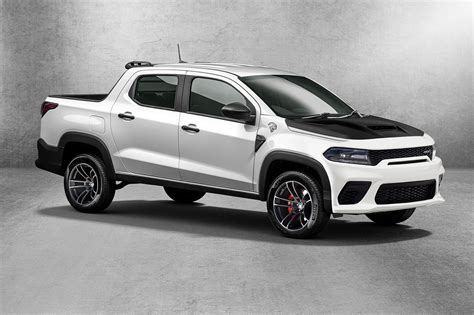 dodge charger hellcat pickup truck rendered  fiat strada
