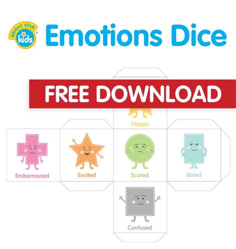 emotions dice  printable educational printable