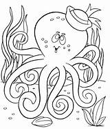 Coloring Octopus Unterwasserwelt sketch template