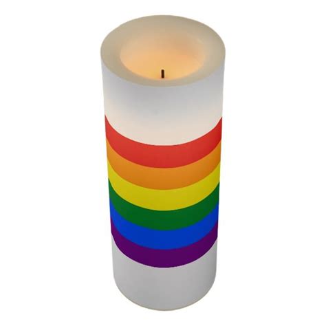 rainbow flag colors your ideas flameless candle zazzle