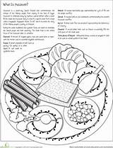 Passover Seder Plate Meal Kids Bible Color Crafts Coloring Jewish Worksheets Education Easter Fun Worksheet Activity School Table Pages Recipes sketch template