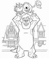 Coloring Monsters University Pages Printable Monster Colouring Sulley Mike Disney Inc Kids Sheets Print Movie Archie Catch Movies Dinokids Fun sketch template