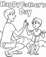 Coloring Happy Father Card Fathers Print Greeting Cards Printable Dad Son Topcoloringpages sketch template