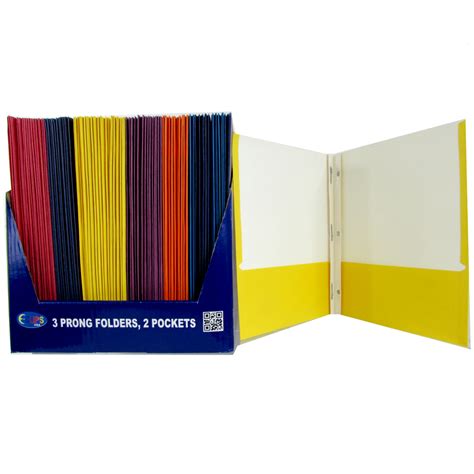 wholesale paper  pocket folder  prongs assorted colors