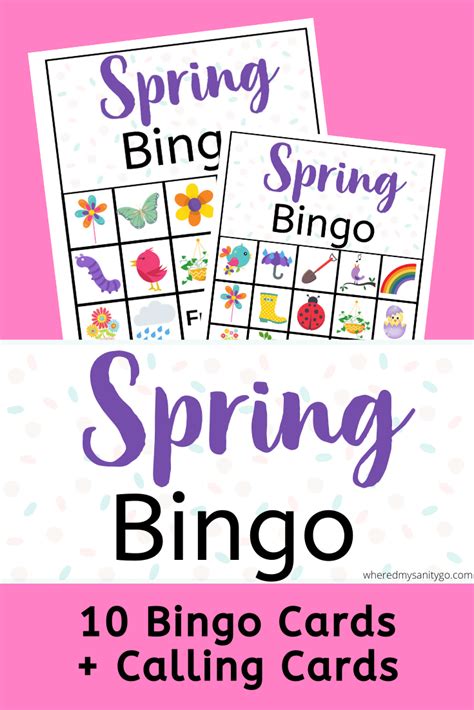 printable spring bingo cards bingo  kids  bingo cards
