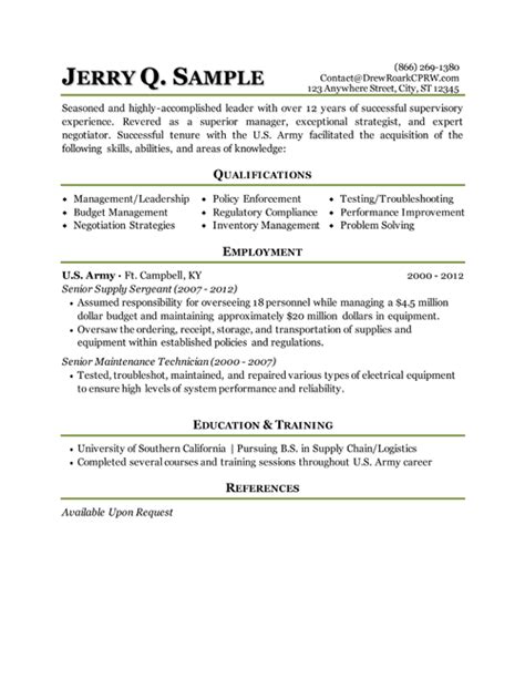 military transition resume resume template examples job resume