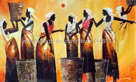 Market Women African Fine Art Orig Painting By Handmade