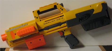 Nerf N Strike Deploy Soft Dart Gun Blaster Yellow With 6 Round Magazine
