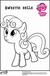 Coloring Sweetie Belle Pony Little Pages Mlp Ministerofbeans Template sketch template