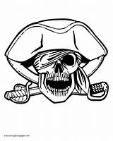 Pirate Coloring Pages Skeleton Jack Skull Drawing Sparrow Skulls Colouring Popular Cartoon Getdrawings Coloringhome sketch template