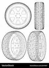 Tyre Vehicle Outlines sketch template