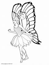 Coloring Pages Barbie Mariposa Girls Printable sketch template