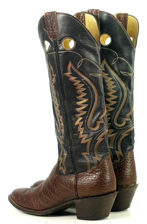 sanders knee  buckaroo  tall bullhide cowboy boots handcrafted mens   oldrebelboots