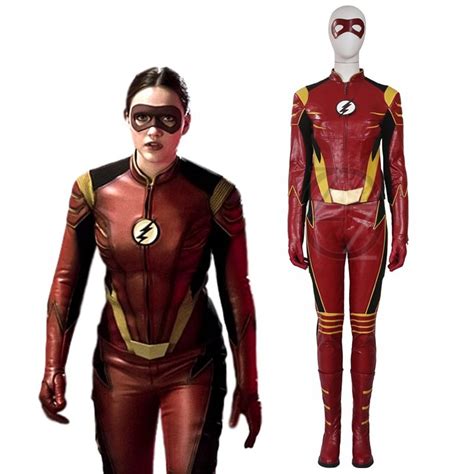 The Flash Season 3 Jesse Quick Flash Cosplay Costume Adult Halloween