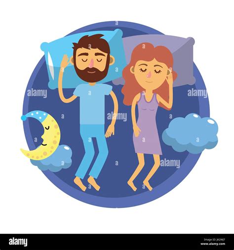 Couple Sleeping Together With Good Dreams Stock Vector Image And Art Alamy