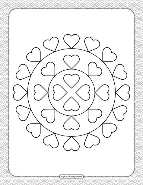 valentines day hearts coloring page