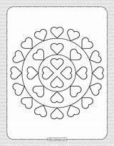Coloring Hearts Valentine sketch template