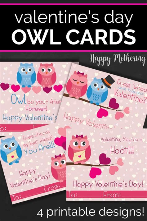 printable owl valentine cards printable form templates  letter