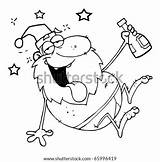 Outline Santa Clause Drunk Shutterstock Vector Stock Search sketch template