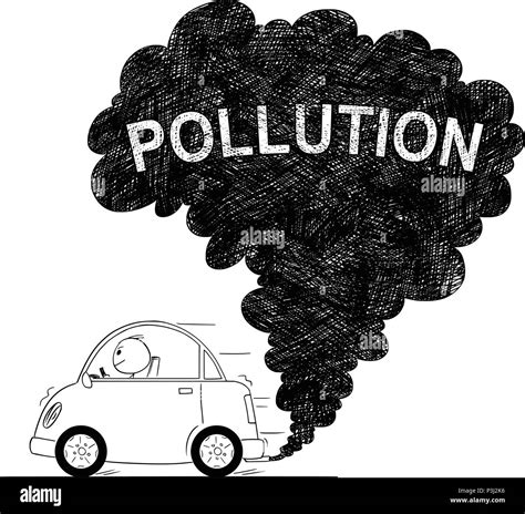 vector artistic drawing illustration  car air pollution stock vector image art alamy