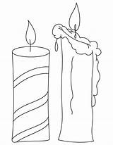 Candles Coloring Pages Kids sketch template