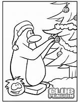 Penguin Coloring Pages Christmas Club Printable Kids Colouring Print Adults Color Puffle Popular Getcoloringpages sketch template