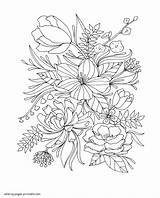 Coloring Pages Flower Adults Realistic Printable Flowers Adult Print Book Look Other sketch template