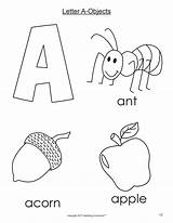Coloring Letter Objects Color Pages Activity Printable Alphabet Getcolorings Print sketch template
