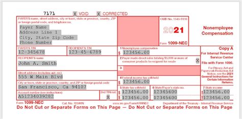 nec form print template  word    tax year