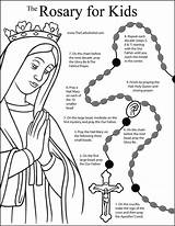 Rosary Holy Coloring Pray Kids Pack Thecatholickid sketch template