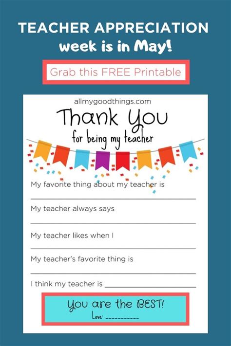 teacher appreciation week  printable teacher appreciation week
