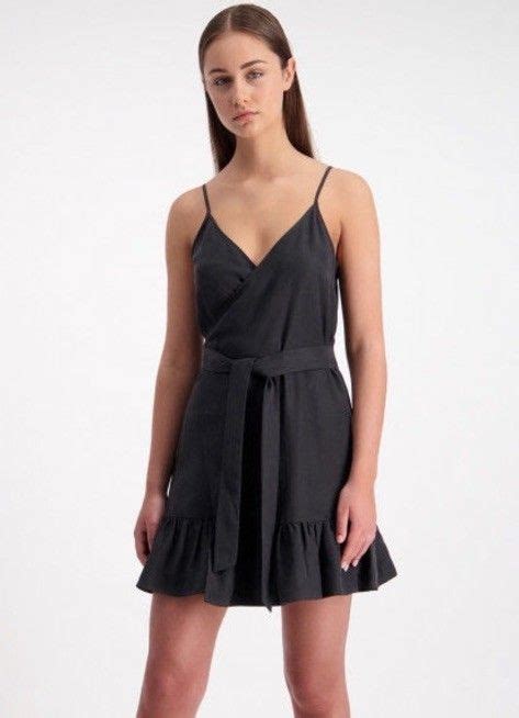 huffer jet black wrap dress  designer wardrobe