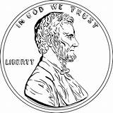 Penny Cent Lincoln Illustrations Obverse sketch template