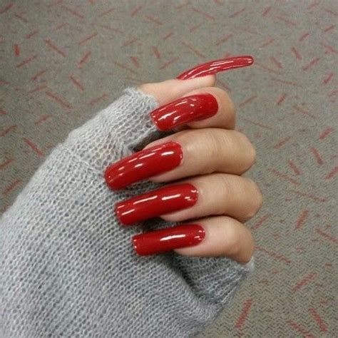 powerful and strong red long nails red nails long acrylic nails long red nails
