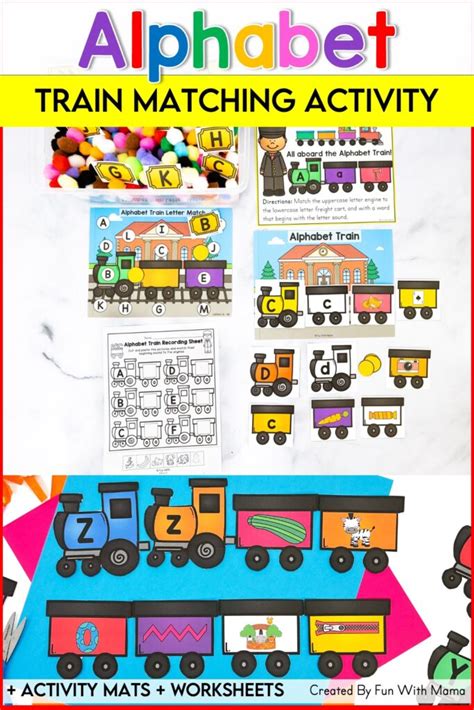 train theme alphabet matching activity fun  mama