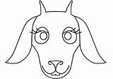 Goat Face Clipart Template Colouring Mask Outline Pages Cabra Printable Coloring Templates Clip Color Mascara Goats Animal Máscara Cliparts Colorear sketch template