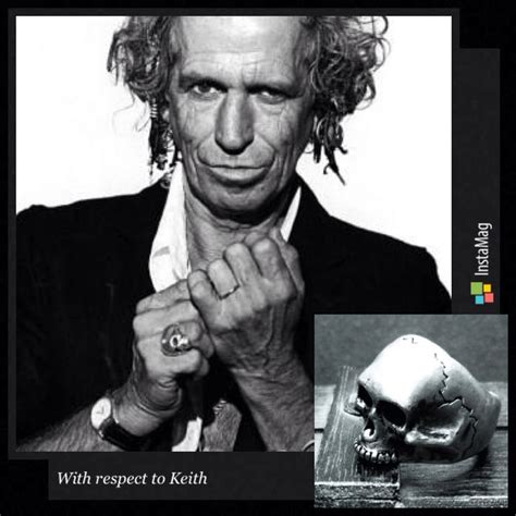 keith richards silver skull ring  respect  rock  fingers