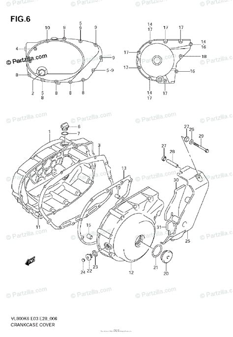 suzuki motorcycle  oem parts diagram  crankcase cover partzillacom