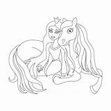 Kleurplaat Prinses Principessa Colorare Paard Bella Cavallo Kleurplaten Prinsessen Tekeningen Mooiste sketch template
