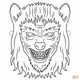 Colorat Desene Mască Varcolac Groaza Werewolf sketch template