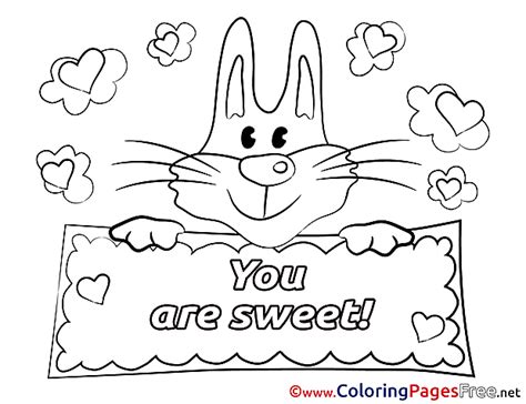 bunny valentines day  coloring pages