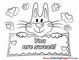 Coloring Bunny Pages Valentine Sheet Title sketch template