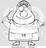 Lunch Lady Clipart Chubby Illustration Cartoon Happy Royalty Vector Cory Thoman sketch template