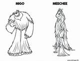 Migo Meechee Coloriage Compagnie Smallfoot Yeti sketch template