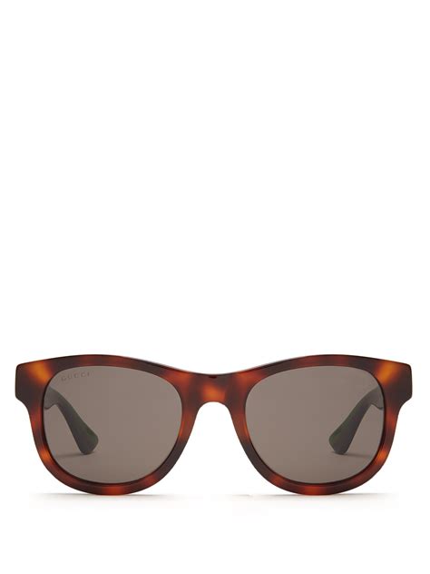gucci square frame acetate sunglasses in brown for men lyst