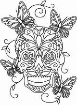 Coloring Skull Pages Sugar Printable Skulls Designs Template Adult Dead Patterns Målarböcker Embroidery Mariposas Colouring Broderi Butterfly Candy Choose Board sketch template